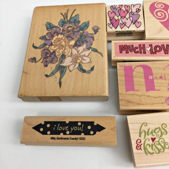 Lot 11 Rubber Stamps Hero Arts Inkadinkado Stampe - Picture 3 of 11